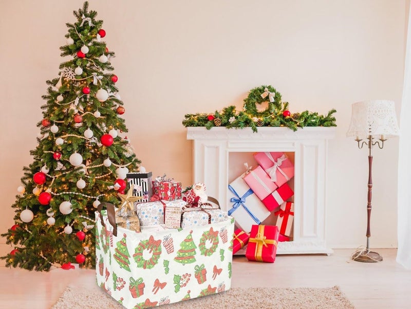 ESSME Rectangular Christmas Tree Basket with Handles - Empty Candy Basket for Kids Room Decor, Boys and Girls, Party Gift - Image 5